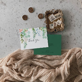 Geïllustreerd Kleurrijk Tropisch Bloemen Vlak Huwe Bedankkaart