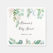 Geïllustreerd kleurrijk tropisch bloemig Baby show Servet (Voorkant)