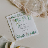 Geïllustreerd kleurrijk tropisch bloemig Baby show Servet