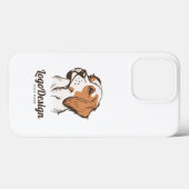 Geïllustreerd logo van een hondenkop in profiel Case-Mate iPhone case (Achterkant (horizontaal))