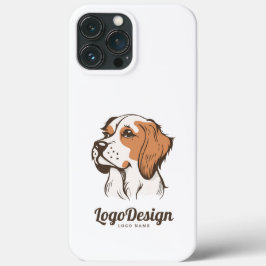 Geïllustreerd logo van een hondenkop in profiel Case-Mate iPhone case