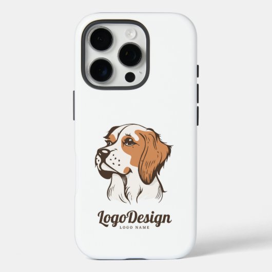 Geïllustreerd logo van een hondenkop in profiel Case-Mate iPhone case (Achterkant)