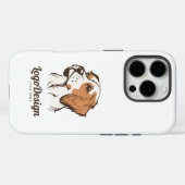 Geïllustreerd logo van een hondenkop in profiel Case-Mate iPhone case (Achterkant (horizontaal))