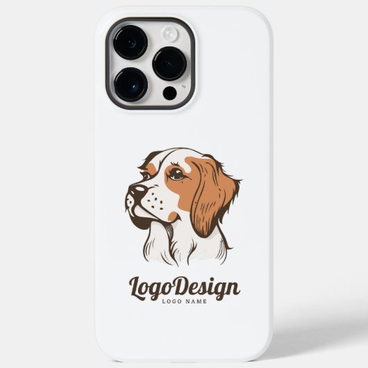 Geïllustreerd logo van een hondenkop in profiel Case-Mate iPhone case (Achterkant)
