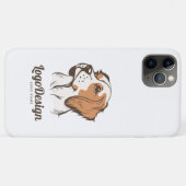 Geïllustreerd logo van een hondenkop in profiel Case-Mate iPhone case (Achterkant (horizontaal))