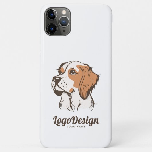 Geïllustreerd logo van een hondenkop in profiel Case-Mate iPhone case (Achterkant)