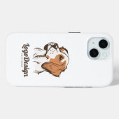 Geïllustreerd logo van een hondenkop in profiel Case-Mate iPhone case (Achterkant (horizontaal))