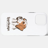 Geïllustreerd logo van een hondenkop in profiel Case-Mate iPhone case (Achterkant (horizontaal))