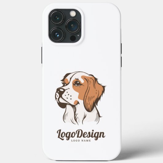 Geïllustreerd logo van een hondenkop in profiel Case-Mate iPhone case (Achterkant)