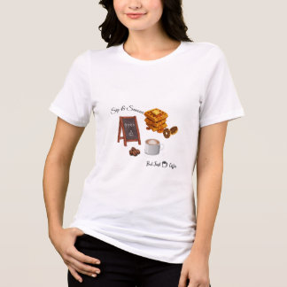 Geillustreerd ontbijt in een gezellige koffiezaak Tri-Blend shirt