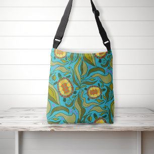 Geïllustreerd ontwerp met tuinschildpadden over de crossbody tas