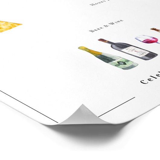 Geïllustreerd op maat | Bruiloft Menu Poster (Hoek)