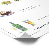 Geïllustreerd op maat | Bruiloft Menu Poster (Hoek)