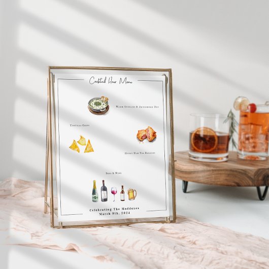 Geïllustreerd op maat | Bruiloft Menu Poster