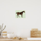  Geïllustreerd Paard Retro Art Poster (Keuken)