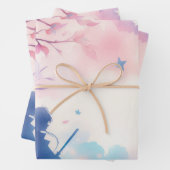 Geïllustreerd pastelanime-inpakpapier inpakpapier vel (In situ)