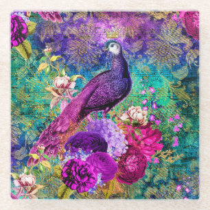 geïllustreerd patroonpatroon glazen onderzetter