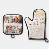 Geïllustreerd recept Keepsake | 4 Foto Ovenwant & Pannenlap Set (Voorkant)