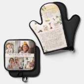 Geïllustreerd recept Keepsake | 4 Foto Ovenwant & Pannenlap Set (Voorkant / Achterkant)