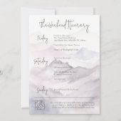 Geïllustreerd roze berg vrijgezellenweekend kaart (Achterkant)