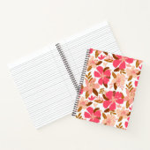 Geïllustreerd Roze Bloemen Hand-getrokken patroon Notitieboek (Binnen)