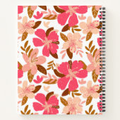 Geïllustreerd Roze Bloemen Hand-getrokken patroon Notitieboek (Achterkant)