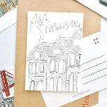 Geïllustreerd San Francisco zwart-wit Briefkaart<br><div class="desc">Het zwart-wit geïllustreerde San Francisco briefkaart zorgt voor de meest kunstzinnige 'Wish you were here!' groet met de klassieke Painted Ladies huizen. Met de hand getekend door Annie Montgomery.</div>