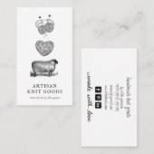 Geïllustreerd schaapsgaren breien visitekaartje (Voorkant / Achterkant)