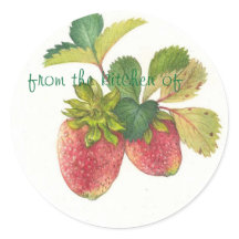 Geïllustreerd Strawberry Kitchen label