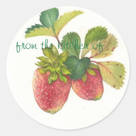 Geïllustreerd Strawberry Kitchen label