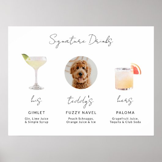 Geïllustreerd teken van de Drink Poster (Voorkant)