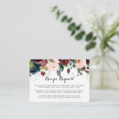 Geïllustreerd verzoek om herfstbloemen bruiloftsre informatiekaartje (Staand voorkant)