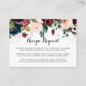 Geïllustreerd verzoek om herfstbloemen bruiloftsre informatiekaartje (Voorkant)