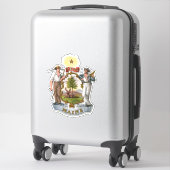 Geïllustreerd wapen van Maine Sticker (Koffer)