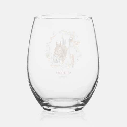 Geïllustreerd Western | Bachelorette bruidsmeisje Wijnglas Zonder Voet (Achterkant)