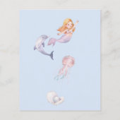 Geïllustreerd zeemeermin voorspelling baby shower  (Achterkant)