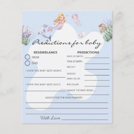 Geïllustreerd zeemeermin voorspelling baby shower 