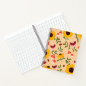 Geïllustreerd Zonnebloem Hand-getrokken patroon Notitieboek (Binnen)