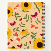 Geïllustreerd Zonnebloem Hand-getrokken patroon Notitieboek (Achterkant)