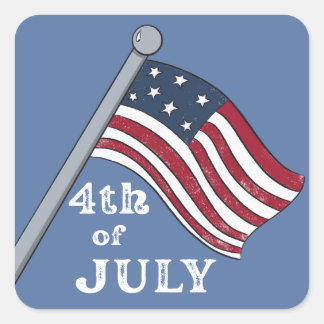 Geïllustreerde 4 juli vlag sticker
