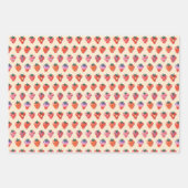 Geïllustreerde aardbei met witte bessen inpakpapier vel (Voorkant 3)