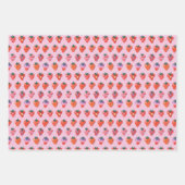 Geïllustreerde aardbei met witte bessen inpakpapier vel (Voorkant 2)