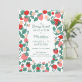 Geïllustreerde aardbeienbessen Sweet Baby shower Kaart (Staand voorkant)