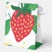 Geïllustreerde aardbeienbloem botanisch bedankdoosjes (Achterkant)