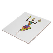 Geïllustreerde Afrikaanse vrouwen achtergrond Tegeltje (Zijkant)