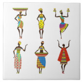 Geïllustreerde Afrikaanse vrouwen achtergrond Tegeltje (Voorkant)