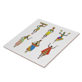 Geïllustreerde Afrikaanse vrouwen achtergrond Tegeltje (Zijkant)