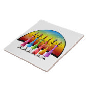 Geïllustreerde Afrikaanse vrouwen achtergrond Tegeltje (Zijkant)