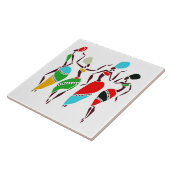 Geïllustreerde Afrikaanse vrouwen achtergrond Tegeltje (Zijkant)