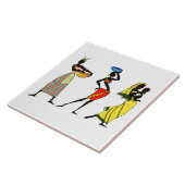 Geïllustreerde Afrikaanse vrouwen achtergrond Tegeltje (Zijkant)